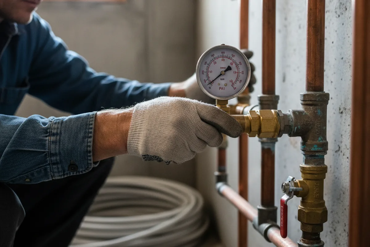 Pressure testing a repaired line during Water Line Repair in East Liverpool